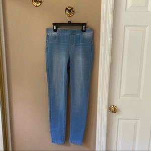 light blue stretchy jeggings